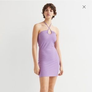 purple halter dress